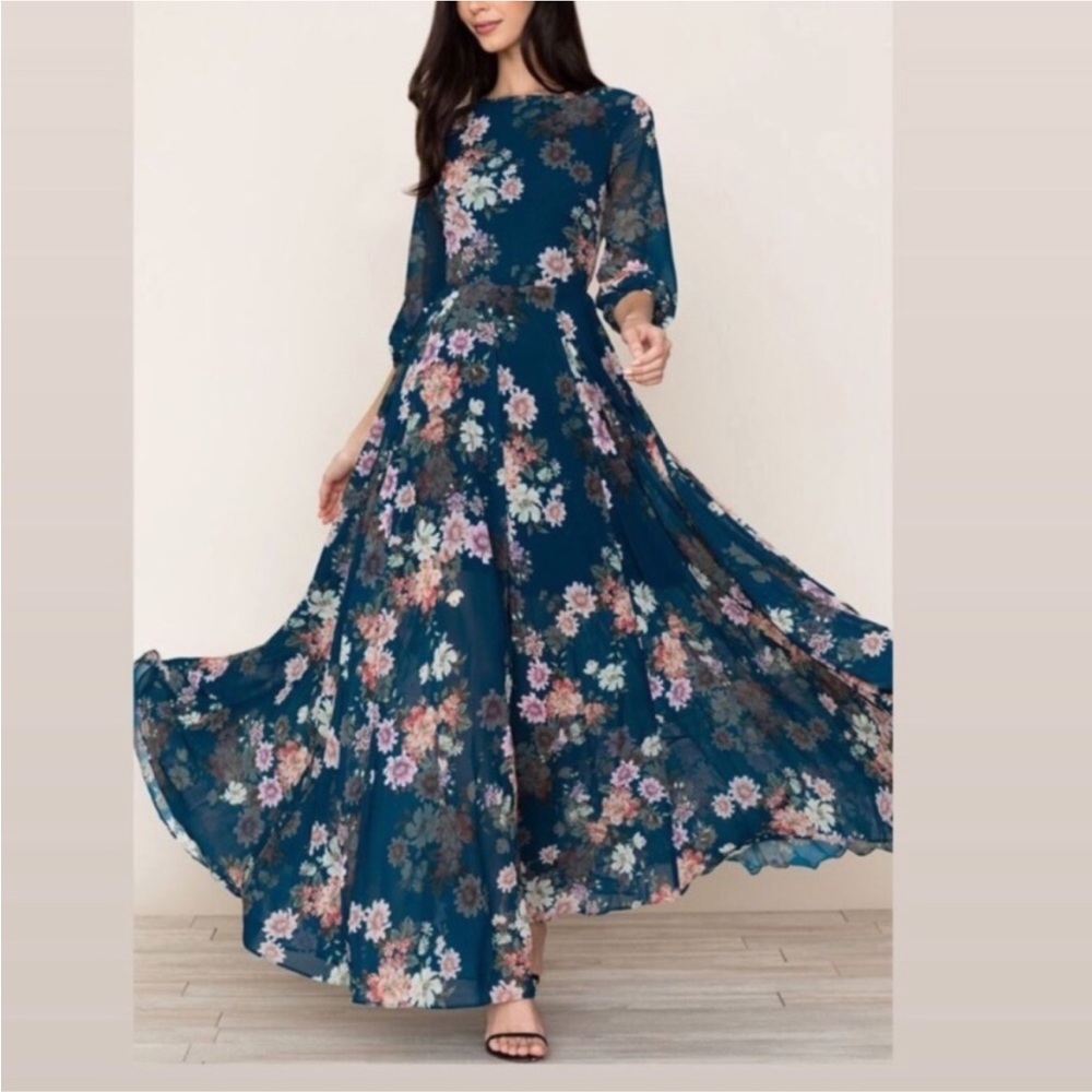 Yumi Kim TEAL Woodstock Maxi Dress Floral XS NWOT - Picture 4 of 10